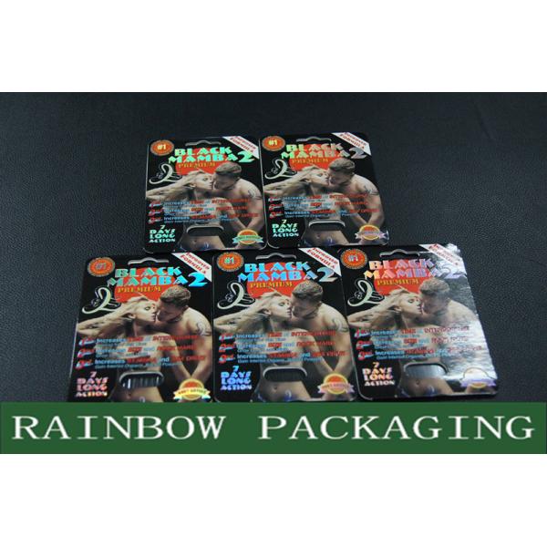 Черные таблетки секса Mambar упаковывая упаковку карты волдыря черной пантеры выполненную на заказ