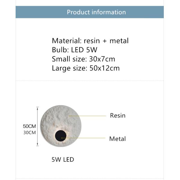 Round Moon White Body LED Home Wall light Stairs Bedroom Corridor Wall Sconce globe light fixture(WH-OR-60)