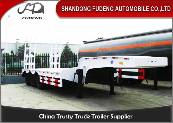 SKD Type Low Base Trailer , Machine Carrying Gooseneck Truck Low Bed Trailer 