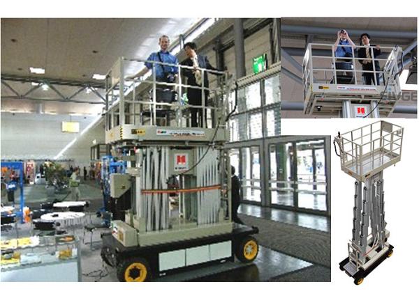 O mastro quatro Scissor a plataforma de trabalho 10m automotores do elevador para prédios de escritórios