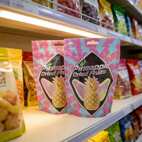 PE Plastic Material Structure PET VMPET PE Food Grade Multi Layer Composite Mylar Bag for Candy Biscuit Dried Fruit Packaging