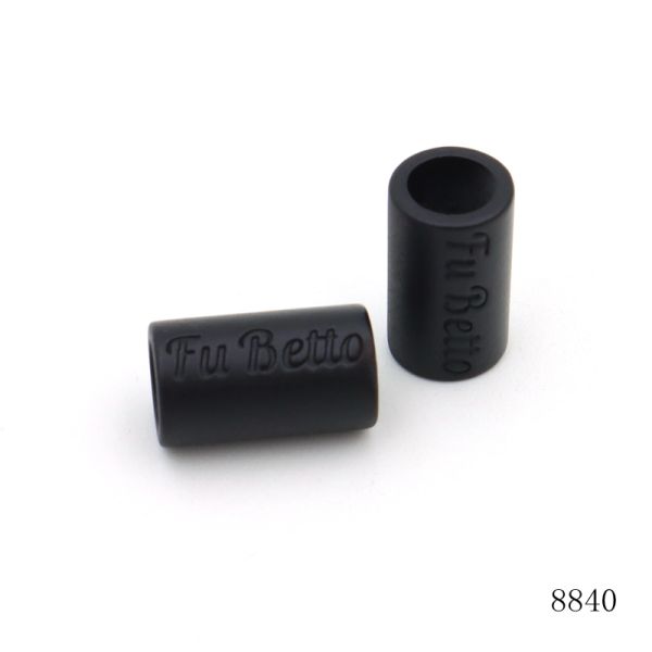 Matt Black Customized Logo Engraved Round Square Bead Metal Beads For Bracelets Clothing Handbags Decorative