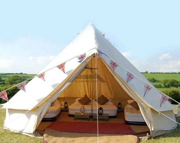 White Outdoor Canvas Tent For For Emergency Shelter Disaster Relief & Camping