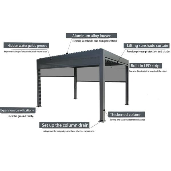 Adjustable Louvered Pergola Aluminum Louvered Pergola Modern Louvered Pergola