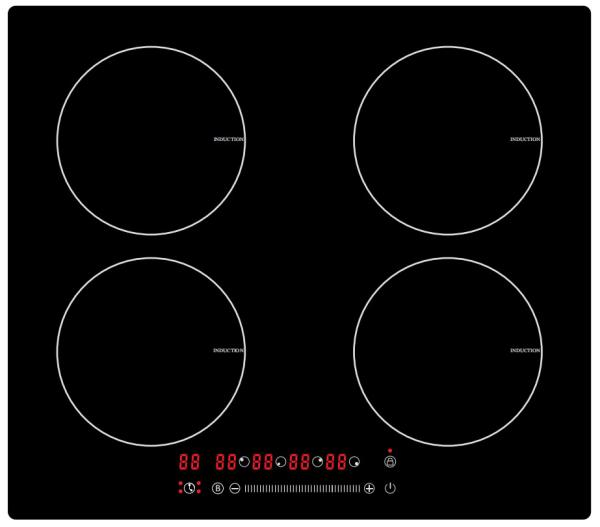 Stainless Steel Trim 7200W 4 Elements 30 Inch Induction Cooktop