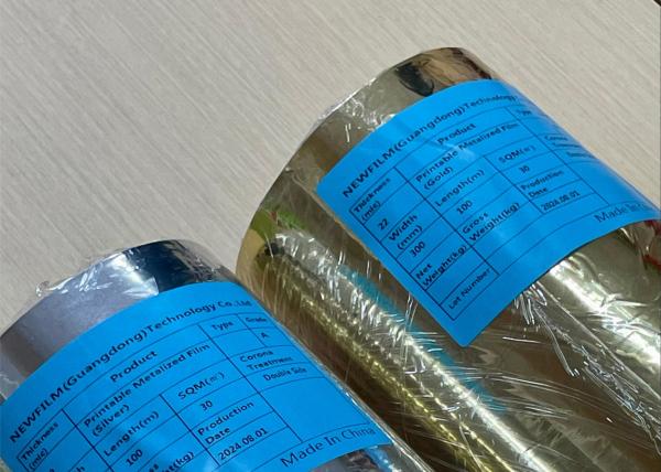 Customized Thickness PET Aluminum Plating Film for 1 Inch or 3 Inch Core Paper Cores
