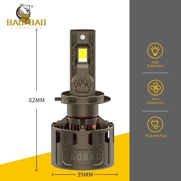 120W White Bright Metal 2 Copper H4 LED Headlight Bulb For Auto Parts