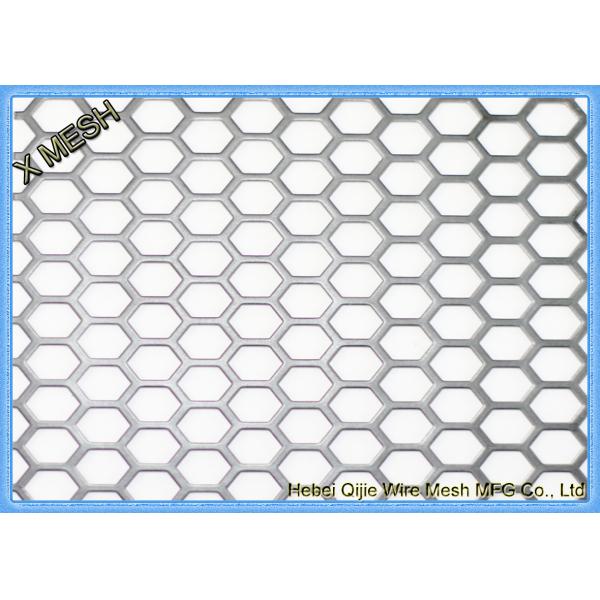 Hexagonal Perforated Metal Mesh , Lightweight Aluminum Perforated Metal Sheet
