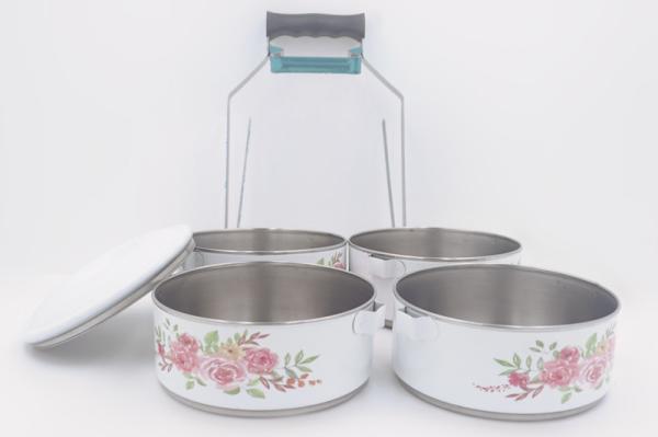 Double Layer Tiffin Lunch Box Carrier Stainless Steel Food Carrier