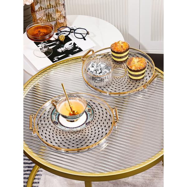 Ceramic Round Tray for Securely Holding Cups Dishes Plates Durable Non-Slip Grip