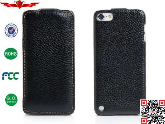 100% Perfect Fit Genuine Leather Flip Cover Case For Ipod Touch 5 High Quality Durable