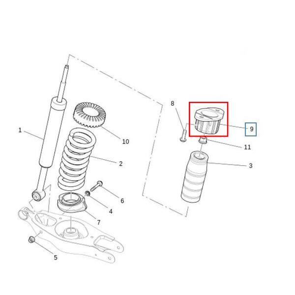 For Maserati Ghibli Levante Quattroporte 2014-2017 M156 Back Shock Absorber Mount Rubber Rear Shock OEM 670002833