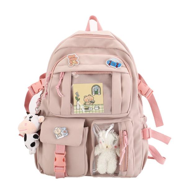 Customized Color Korean Backpack Chinese Cute Fancy Kawai School Bags For High School Teenage Girl