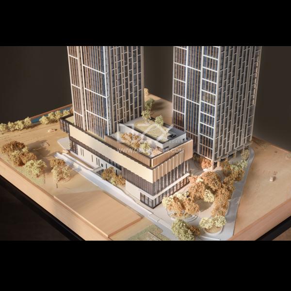 1/300 River Park Residencial Model With Electroplating Handmade 3D Printing