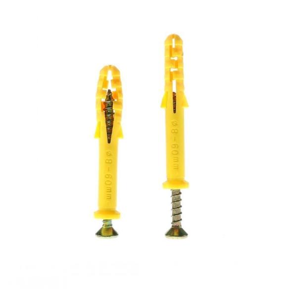 Bright Finish Plastic Nylon Expansion Screw for Wall Plug and Chipboard Screw Plug Anchor