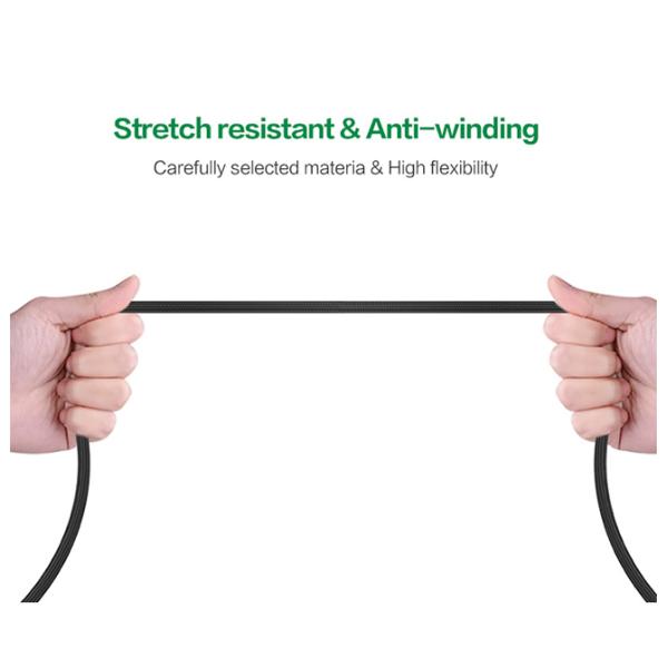 Микро- зарядные кабели USB нейлона 2.4A CD01 молнии 1M заплетенные