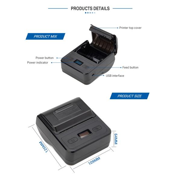 Max. Resolution 203 Dots/line Wireless Thermal Receipt Printer for Fast Transactions