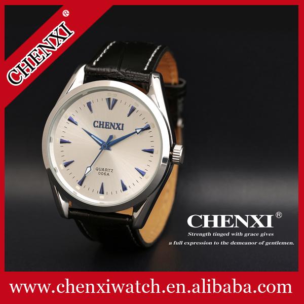 Business Watches Men 2015 Mens Stylish Watches Big Dial Sport Men Genuine Leather Watch