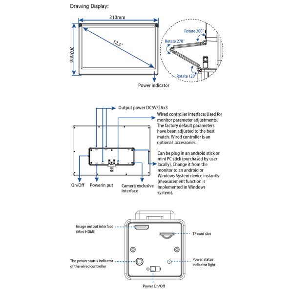 Los accesorios 12,5 del microscopio A59.4951 avanzan lentamente la cámara 1080p del microscopio del Lcd Digital