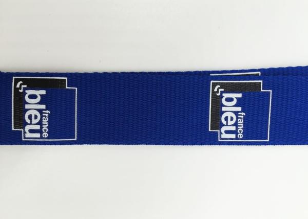 Blue Nylon Customization Logo Silk Screen Lanyards For Promotation Gifts