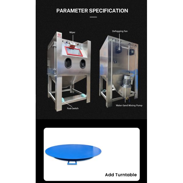 Wheel Hub Sandblasting Cabinet Turntable Manual Operating
