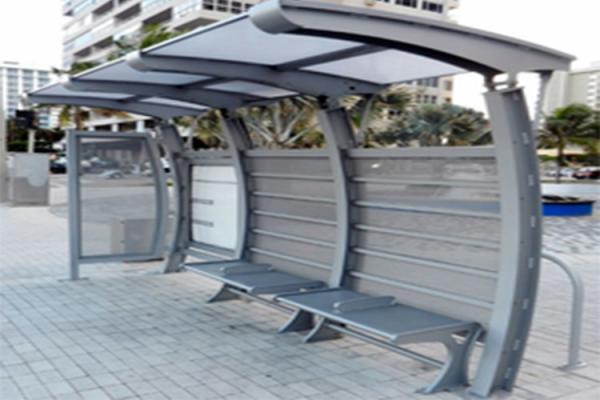 Glass Stainless Steel Bus Stop Ease Maintenance For Wait Car / Provide Temporary Rest