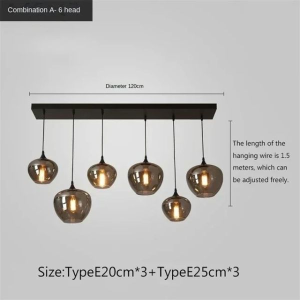 Modern Glass Chandeliers For Dining Tables Living Room Kitchen Office Coffee Hanging Lamp (WH-AP-679)
