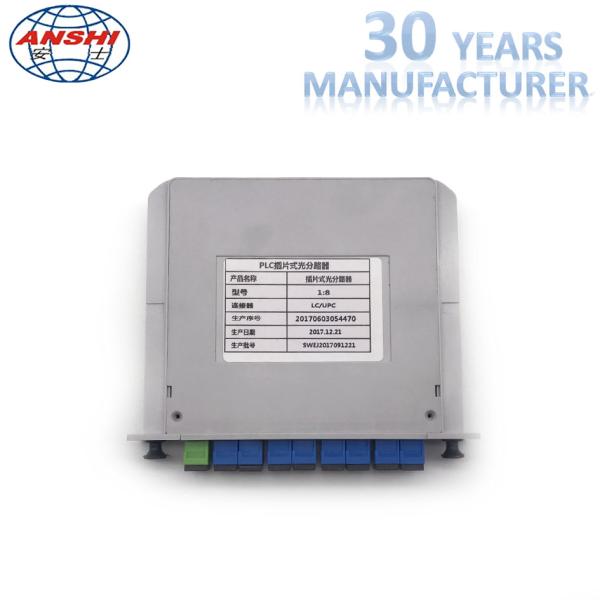 Mini material ótico tipo cassette do ABS do divisor do Plc da caixa de distribuição 1X8 da fibra