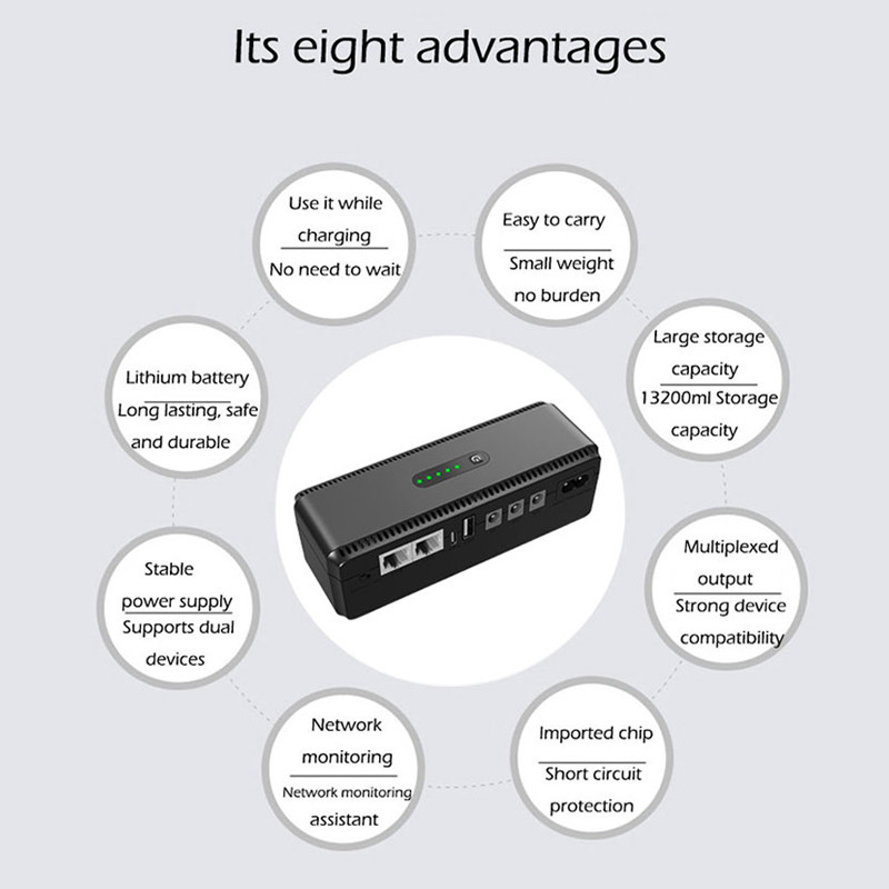 Poe Mini Ups 10400mah 8800mah 18w UPS Электроснабжение Малые Ups для домашнего пользования