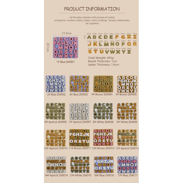 Rompecabezas educativo BPA Eco libre del silicón de las letras del alphabate 26 de los juguetes del silicón de encargo del logotipo amistoso para los niños