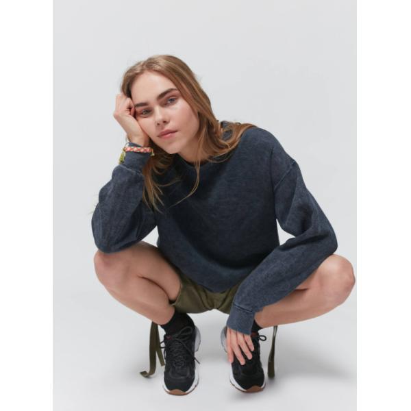 100% хлопок плюс женщин фуфайки размера мытье Crewneck слишком больших простое