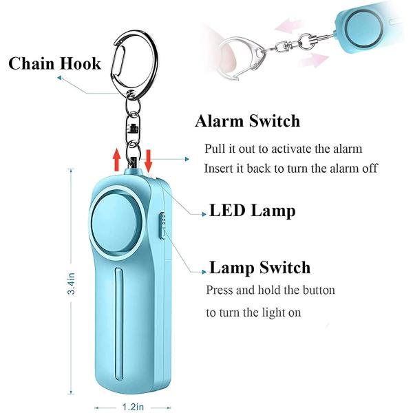 Emergency Safety Personal Keychain Alarm For Women Elderly Self Defense 9.1 Ounces