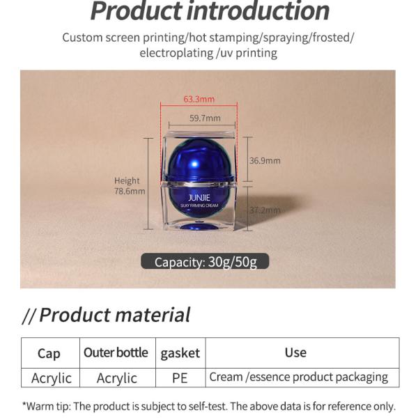 Professional Acrylic Cosmetic Storage Jar Multi Beauty Jar For Screen Printing Skin Care