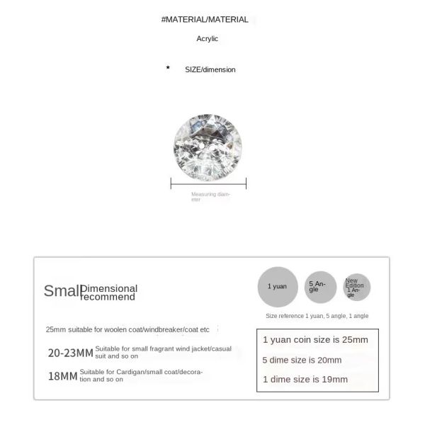 Modern Design Transparent High-End Crystal Glass Buttons Round Two Eyes Acrylic Sofa Decoration for Living Room Hotels Schools