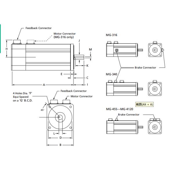 EMERSON MGE-205-CONS-0000 Emerson MG Servo Motor, 230VAC, 2 Frame, 5 lb-in Cont