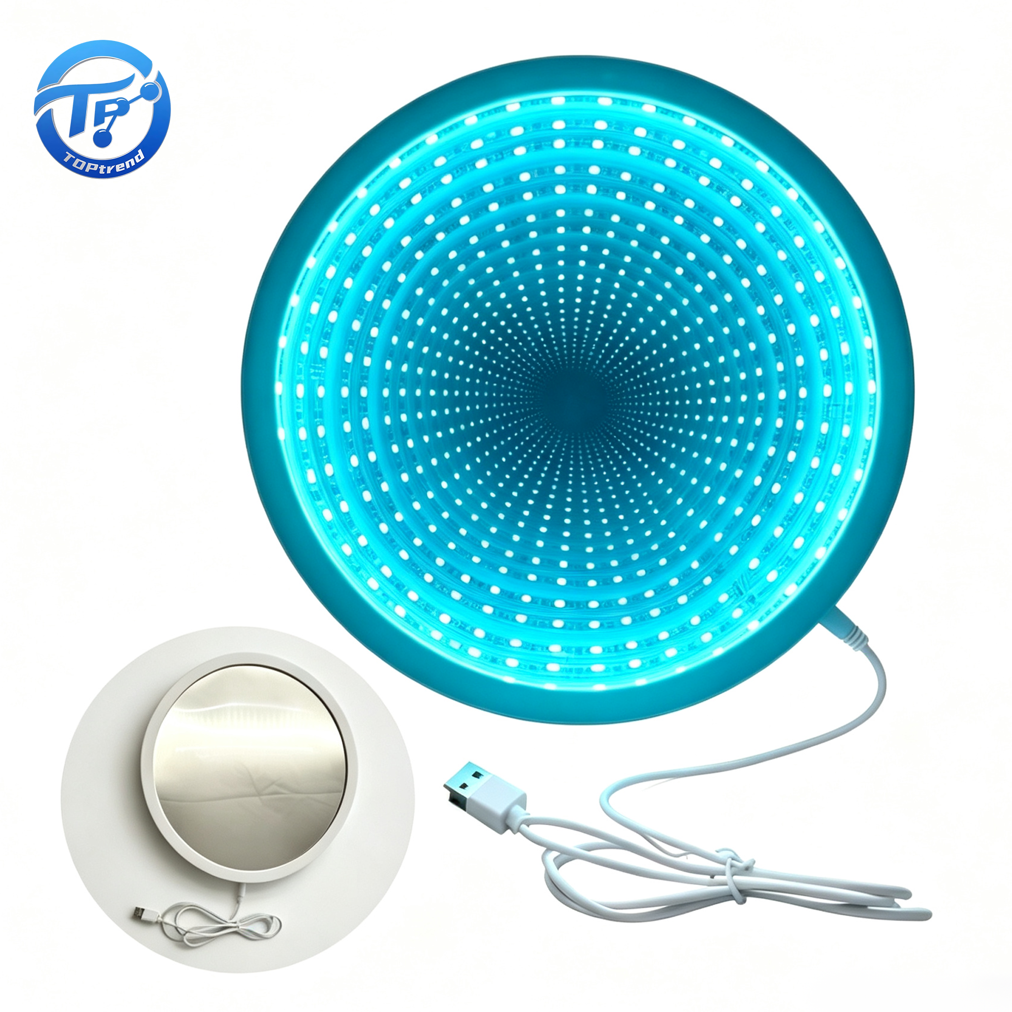 USB Powered Infinity Mirror Light Color Changing For Bedroom Bar Background Decor