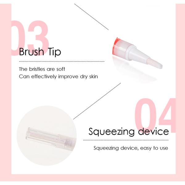 Fácil de aplicar pluma de aceite de la cutícula de las uñas vacía 3ml plástico de formato de tubo de cepillo torcer la pluma de cepillo para el aceite hidratante de la cutícula de las uñas