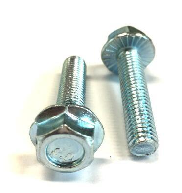 DIN6921 Gr8.8 Hexagon Flange Head Bolts For Machine White Zinc Material