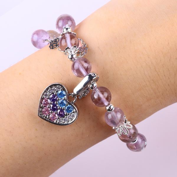 Ручная сборка лаванды Азетулит Природный камень Бусы браслет для подарка