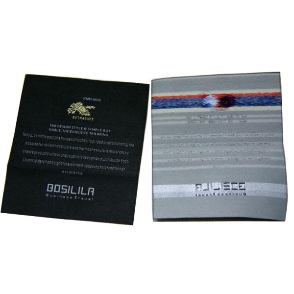 Black / Red / Grey Shrink-proof Clothing Woven Labels, Embroidered Garment Label