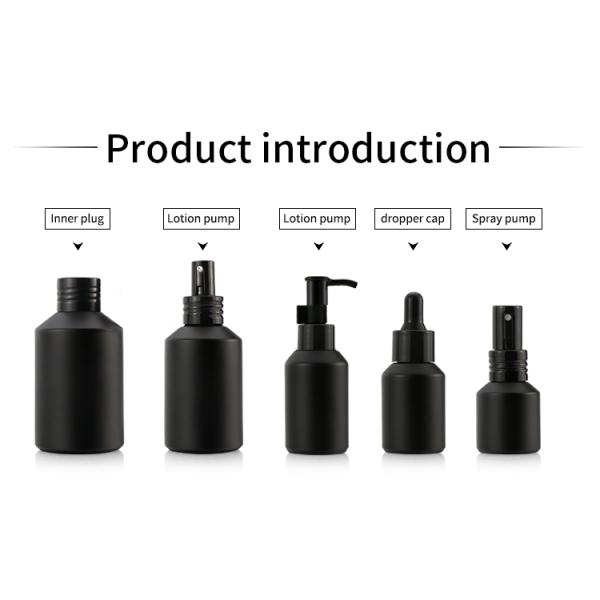 El espray de cristal negro de empaquetado cosmético embotella 15ml 30ml 125ml