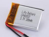 高エネルギー密度 LP402027 3.7V 200MAH リチウムポリマー充電電池 高速アプリケーション 12ヶ月保証
