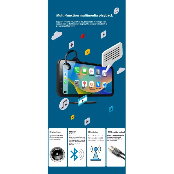 6.25 Inch Wireless Carplay Dashcam Bluetooth Connectivity High Definition Recording