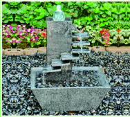 Granite Water Cast Stone Garden Fountains With Crystal Ball Outdoor Ornament
