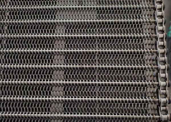 Chain Link Spiral Freezer / Drying 310 Stainless Steel Wire Mesh Conveyor Belt