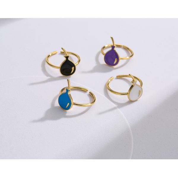 Покройте эмалью набор кольца и серьги ожерелья воздушного шара набора ювелирных изделий золота 18K привесной