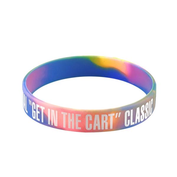 Custom Silicone Wrist Band , Debossed Color Fill in Silicone Wristband with Your Logo