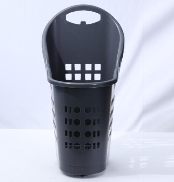 Big Gray Size Supermarket Trolley Basket Hand Pull Plastic Grocery Basket