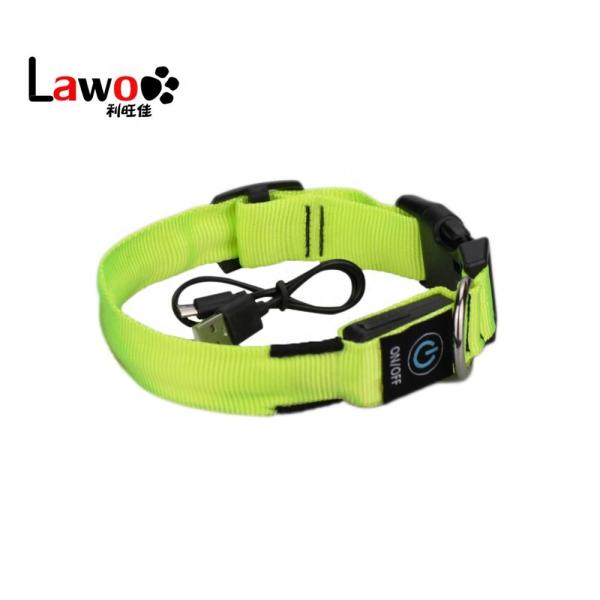 High Safety Led Cat Dog Leash Collar Rechargeable Waterproof Usb Light Up