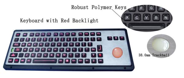 Teclado industrial do metal com a montagem robusta do painel IP65 do Trackball retroiluminado
